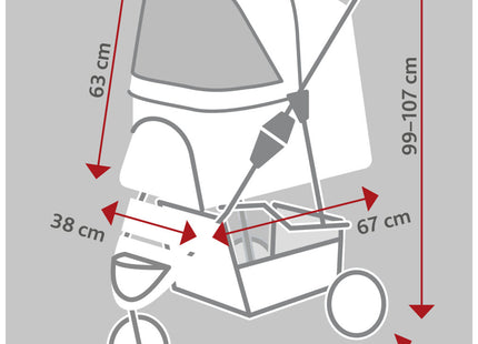 Leichter Trixie Buggy in Schwarz-Petrol für Hunde bis 12,5 kg