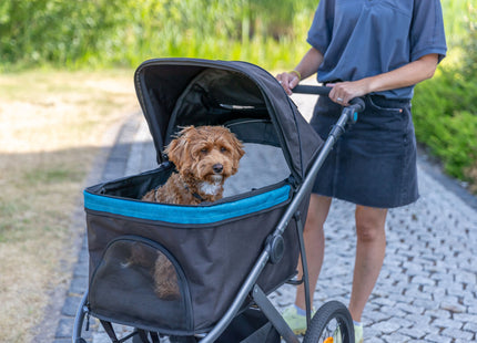 Leichter Trixie Buggy in Schwarz-Petrol für Hunde bis 12,5 kg