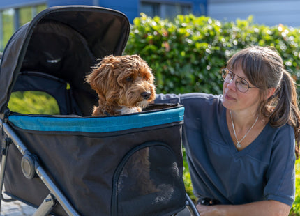 Leichter Trixie Buggy in Schwarz-Petrol für Hunde bis 12,5 kg