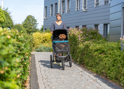 Leichter Trixie Buggy in Schwarz-Petrol für Hunde bis 12,5 kg