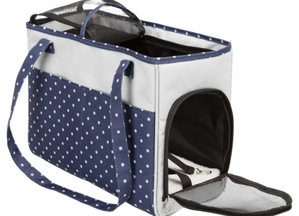 Moderne blaue und graue Trixie-Tasche Bonny für unterwegs