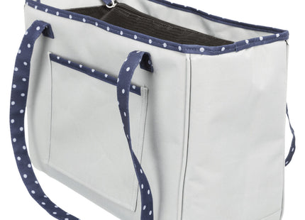 Moderne blaue und graue Trixie-Tasche Bonny für unterwegs