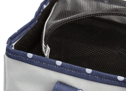 Moderne blaue und graue Trixie-Tasche Bonny für unterwegs