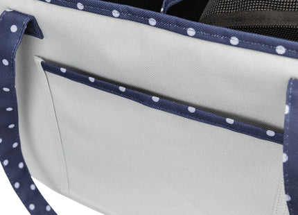Moderne blaue und graue Trixie-Tasche Bonny für unterwegs