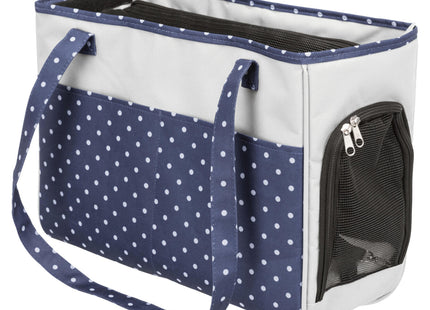 Moderne blaue und graue Trixie-Tasche Bonny für unterwegs