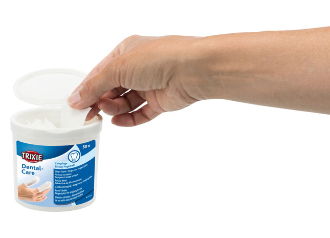 Trixie Pflege-Fingerlinge für die Zähne, 50 Stk. - Effektive Reinigung für Hundegebisse