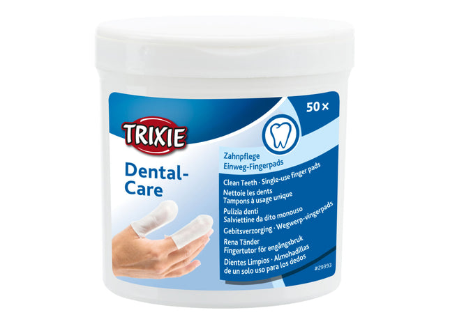Trixie Pflege-Fingerlinge für die Zähne, 50 Stk. - Effektive Reinigung für Hundegebisse
