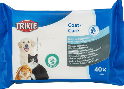 Trixie Universal-Pflegetücher 40 Stück - Reinigungstücher für Haustiere, sanfte Pflege, vielseitig einsetzbar