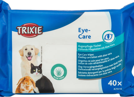 Trixie Augenpflege Tücher 40 Stk. - Sanfte Reinigung für die Augenpartie von Haustieren