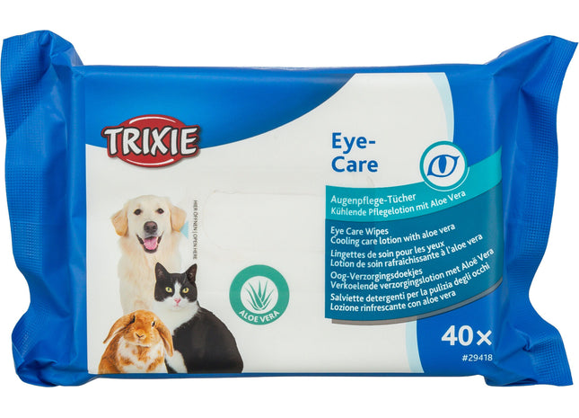 Trixie Augenpflege Tücher 40 Stk. - Sanfte Reinigung für die Augenpartie von Haustieren