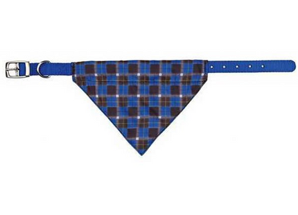 Blau gestreiftes Nylonhalsband mit Tuch für Hunde