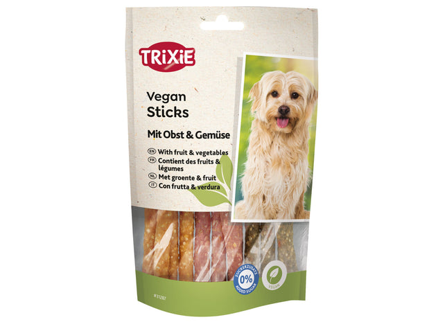 Trixie Vegan Sticks mit Obst und Gemüse, 100 g - Leckere vegane Snacks für Hunde