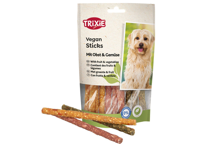 Trixie Vegan Sticks mit Obst und Gemüse, 100 g - Leckere vegane Snacks für Hunde