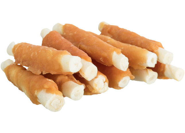 Trixie Denta Fun Mini-Kaurollen, Huhn, 120 g, 6 cm, für die Zahnpflege von Hunden