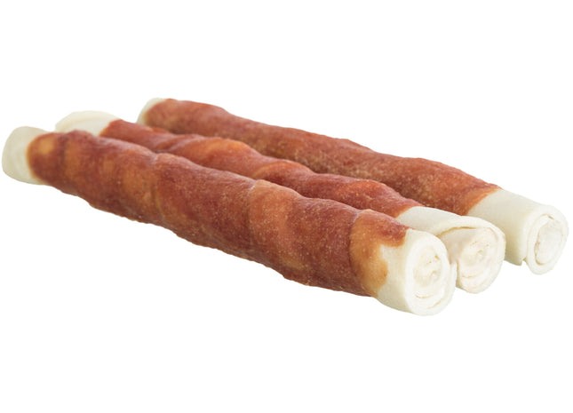 Trixie Denta Fun Duck Chewing Rolls, 3 Stk. à 140 g, 17 cm, Hundesnack für die Zahnpflege