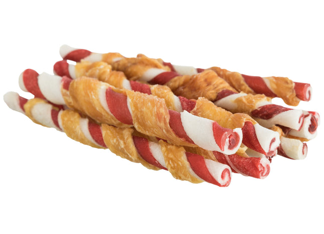 Trixie Denta Fun Barbecue-Kaurollen Huhn 6 Stk. - Leckere und gesunde Kaurollen für Hunde, ideal für die Zahnpflege und als Belohnung