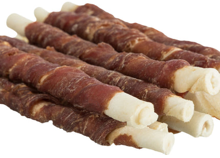 Trixie Denta Fun Duck Chewing Rolls, 3 Stück, 240 g, 12 cm - Leckere Enten-Kaurollen für Hunde zur Zahnpflege