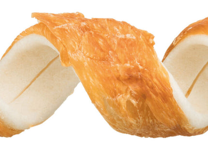 Trixie Denta Fun Chicken Chewing Curls, 3 Stk., 110 g, 15 cm - Leckere Hunde-Kausnacks für die Zahnpflege