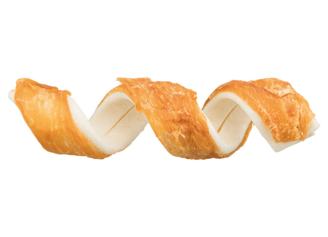 Trixie Denta Fun Chicken Chewing Curls, 3 Stk., 110 g, 15 cm - Leckere Hunde-Kausnacks für die Zahnpflege