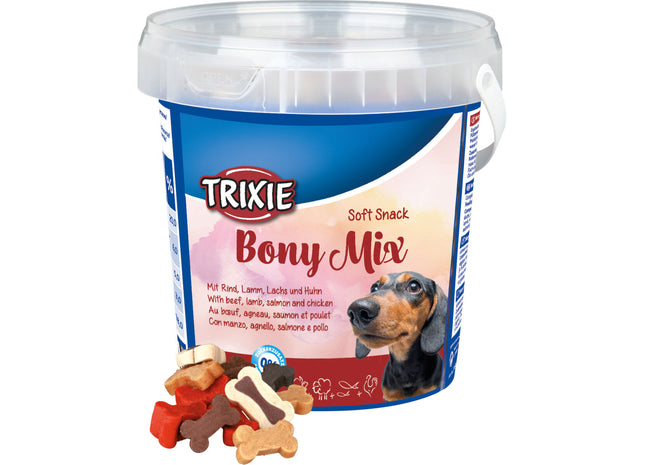 Trixie Soft Snack Bony Mix 500g - Leckere Belohnungshappen für Hunde in verschiedenen Geschmacksrichtungen