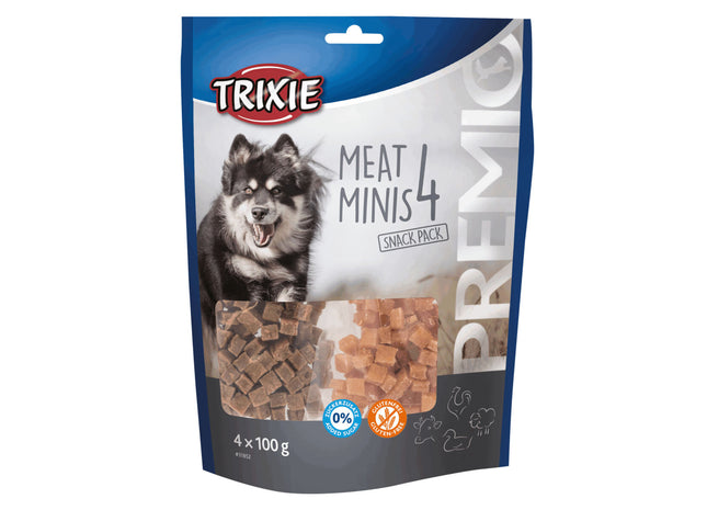 Trixie PREMIO 4 Meat Minis Huhn Ente Rind Lamm 4×100 g Hundeleckerlis