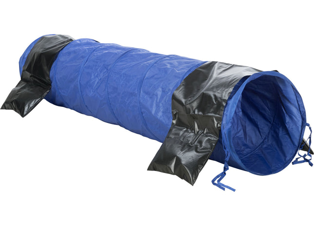 Agility-Tunnel für Hunde in Dunkelblau, robustes Nylonmaterial