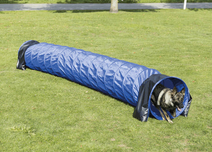 Agility-Tunnel für Hunde in Dunkelblau, robustes Nylonmaterial