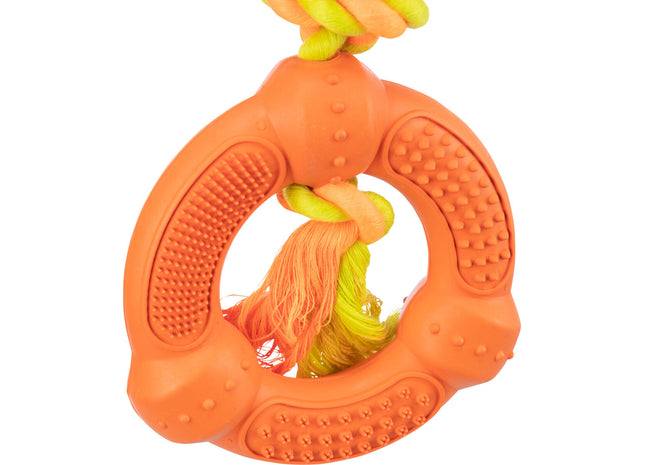 Trixie Denta Fun Ring am Tau - Naturgummi, ø12cm
