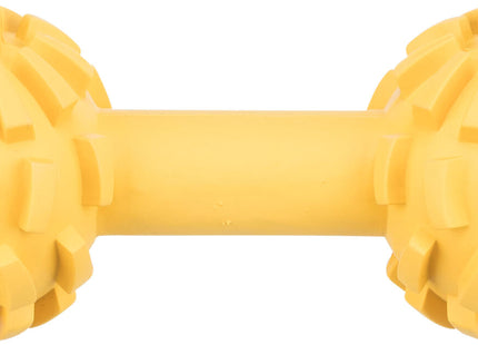 Trixie Hantel mit Schelle aus Naturgummi, 17 cm - hochwertiges Hundespielzeug für aktives Spiel und Training
