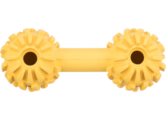 Trixie Hantel mit Schelle aus Naturgummi, 17 cm - hochwertiges Hundespielzeug für aktives Spiel und Training