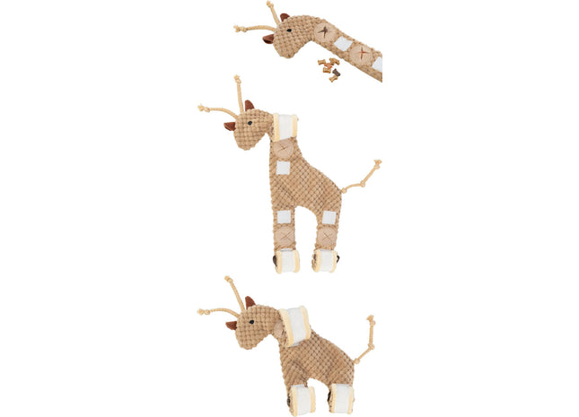 Trixie Snack Giraffe Plüsch 50 cm - niedliches Spielzeug für Hunde und Katzen, ideal zum Verstecken von Leckerlis