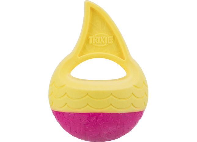 Trixie Aqua Toy Hai-Flosse, schwimmendes Hundespielzeug aus TPR, 18 cm Durchmesser