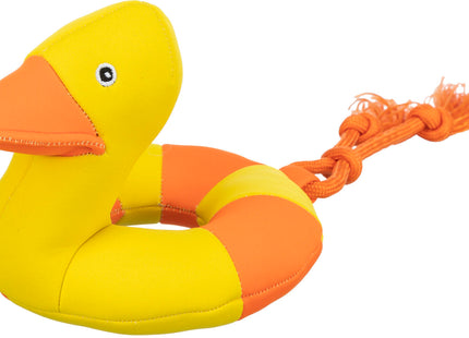 Trixie Aqua Toy Ente am Seil aus Stoff, 20 cm / 36 cm, Spielzeug für Hunde