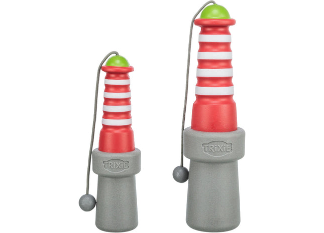 Trixie Aqua Toy Leuchtturm TPR - Hundespielzeug in Form eines Leuchtturms, ideal für Wasserspiele, aus strapazierfähigem TPR-Material