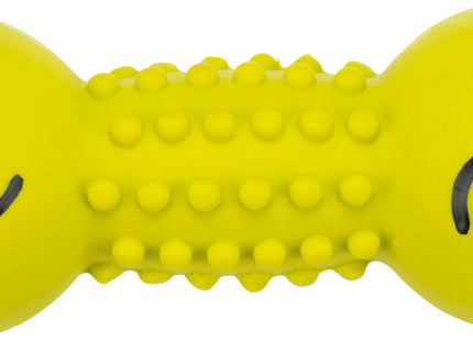 Trixie Smiley-Hantel aus Latex, 19 cm - lustiges Hundespielzeug mit Smiley-Gesicht für stundenlangen Spielspass