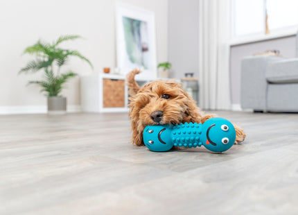 Trixie Smiley-Hantel aus Latex, 19 cm - lustiges Hundespielzeug mit Smiley-Gesicht für stundenlangen Spielspass