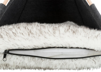 Trixie Kuschelhöhle Tipi - Filz, anthrazit, 55x65x55 cm