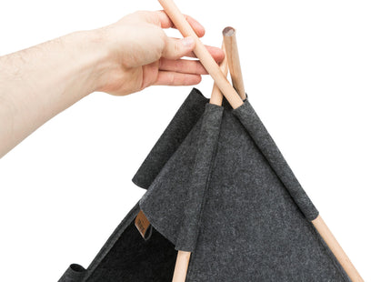 Trixie Kuschelhöhle Tipi - Filz, anthrazit, 55x65x55 cm