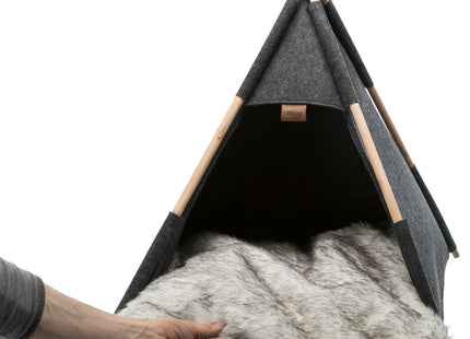 Trixie Kuschelhöhle Tipi - Filz, anthrazit, 55x65x55 cm