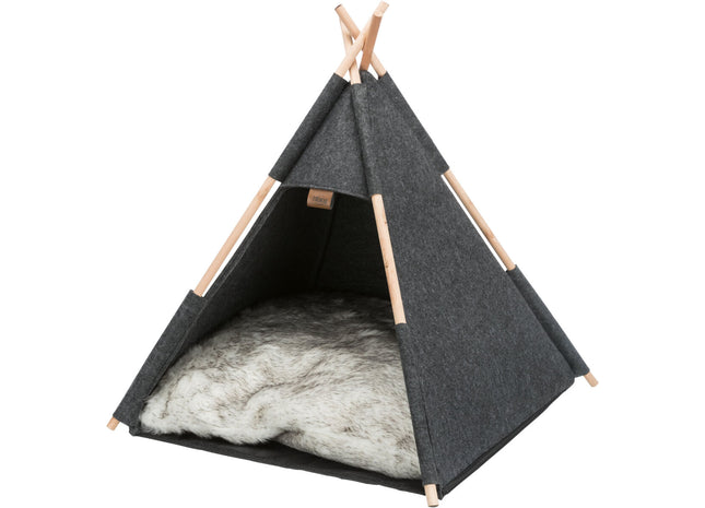 Trixie Kuschelhöhle Tipi - Filz, anthrazit, 55x65x55 cm