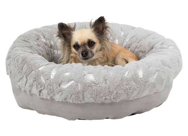 Trixie Bett Feder - Hundebett grau/silber, ø50cm