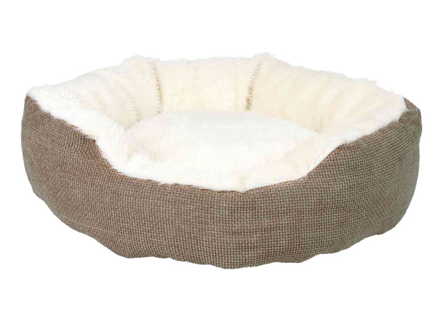 Trixie Kuschelbett Yuma – rund, braun/weiss, ø45cm