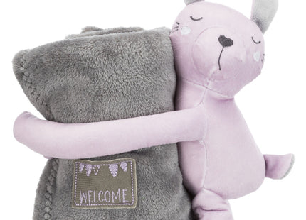 Trixie Junior Kuschel-Set - Decke und Hase, grau/flieder