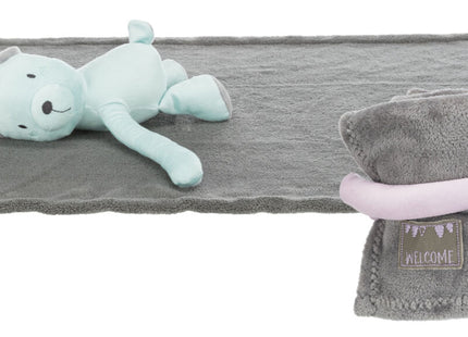 Trixie Junior Kuschel-Set - Decke und Hase, grau/flieder