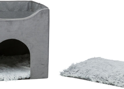 Trixie Höhle Harvey – Kuschelhöhle grau/weiss-schwarz