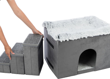 Trixie Höhle Harvey - Haustierhöhle Grau/Weiss/Schwarz