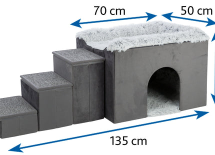 Trixie Höhle Harvey - Haustierhöhle Grau/Weiss/Schwarz
