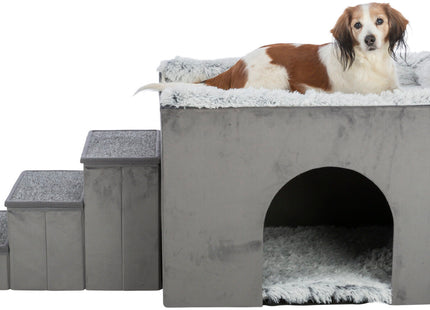 Trixie Höhle Harvey - Haustierhöhle Grau/Weiss/Schwarz