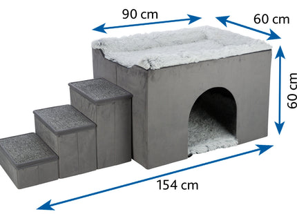 Trixie Höhle Harvey - Haustierhöhle Grau/Weiss/Schwarz