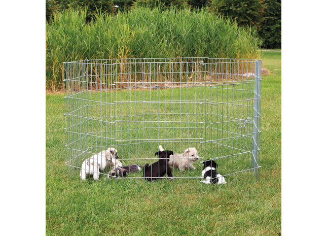 Trixie Freigehege für Welpen, 8 Gitter - Robustes und sicheres Freilaufgehege für junge Hunde